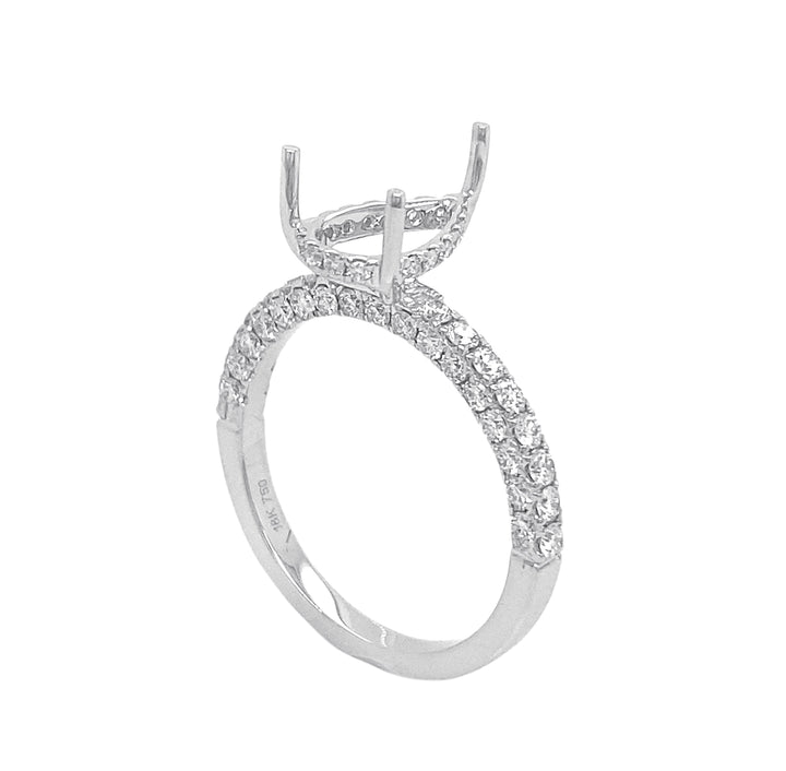 18kt White Gold Diamond Semi Mount