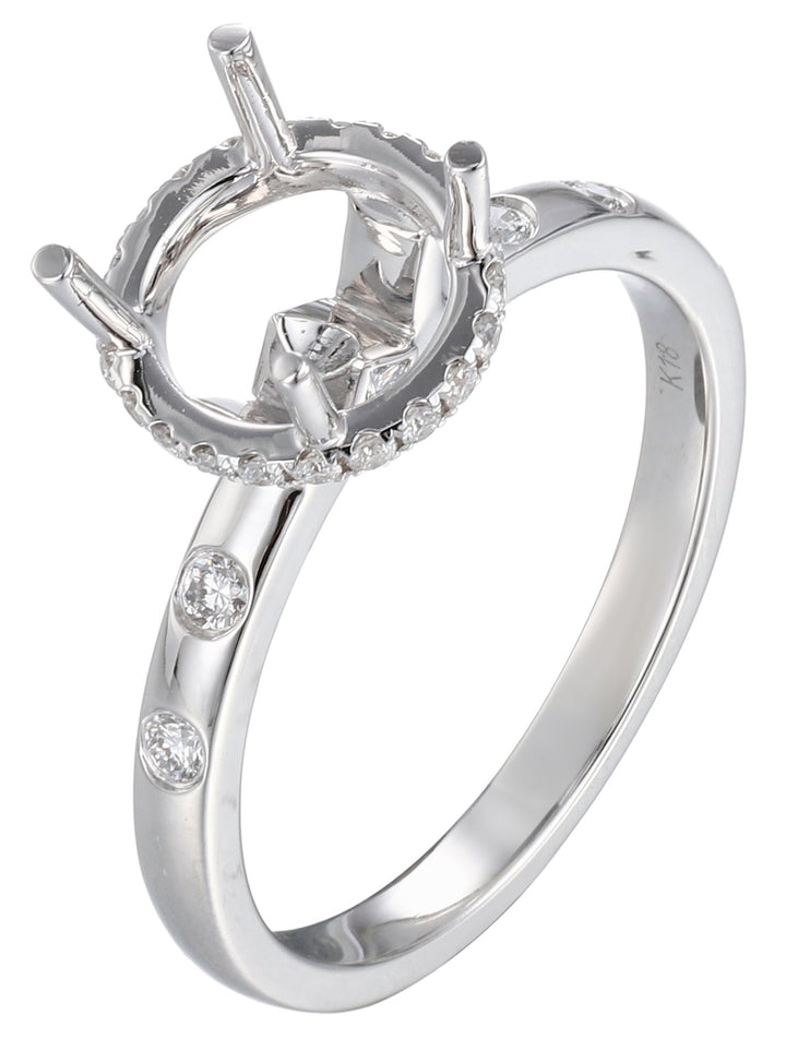 18kt White Gold Diamond Semi-mount