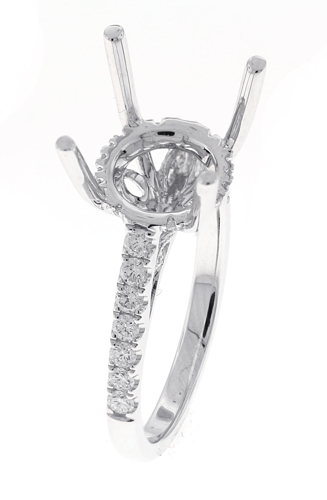 18kt White Gold Diamond Semi Mount