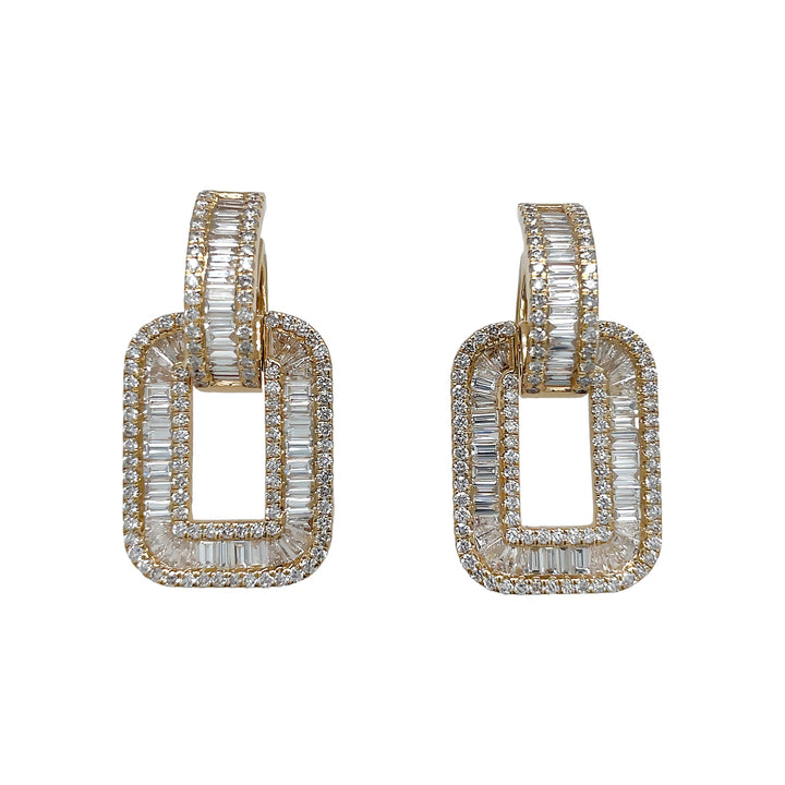 18kt Yellow Gold Diamond Dangling Earrings