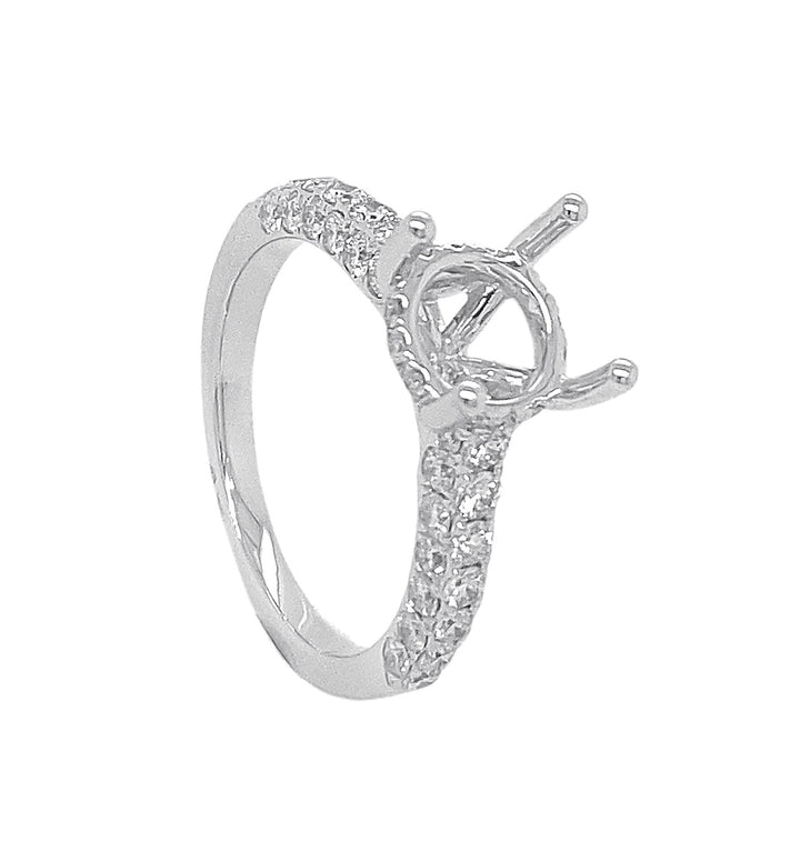 18kt White Gold Diamond Semi Mount