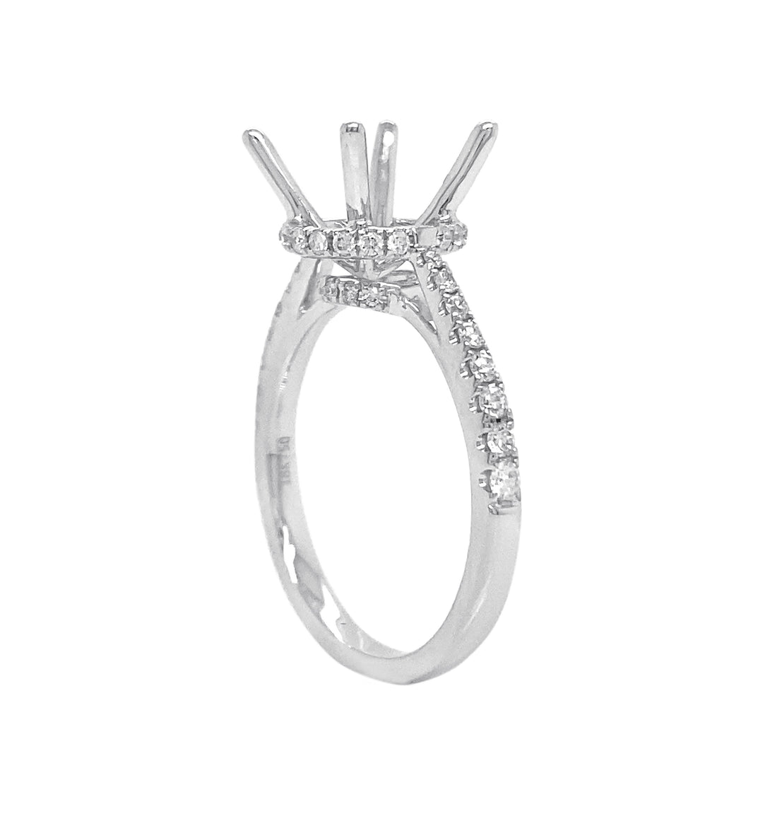 18kt White Gold Diamond Semi Mount