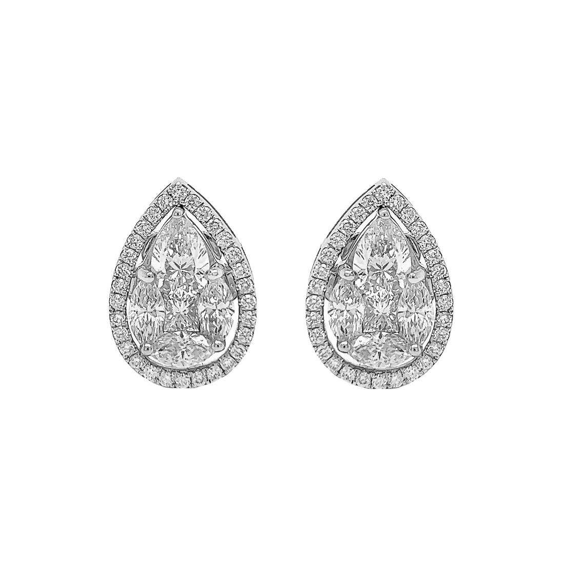 18kt White Gold Diamond Earrings