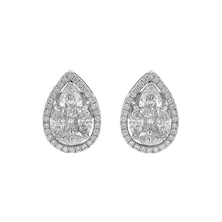 18kt White Gold Diamond Earrings