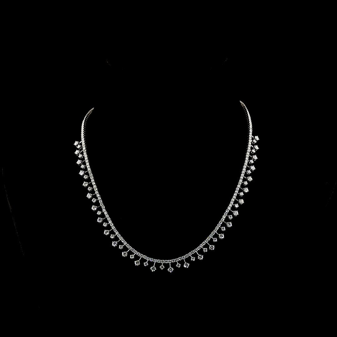 14kt White Gold Lab Diamond Dangling Necklace