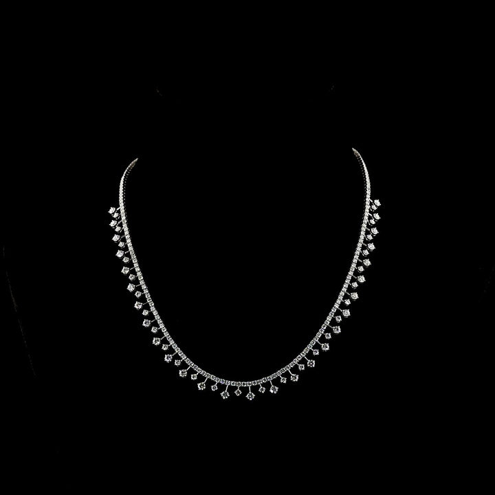 14kt White Gold Lab Diamond Dangling Necklace