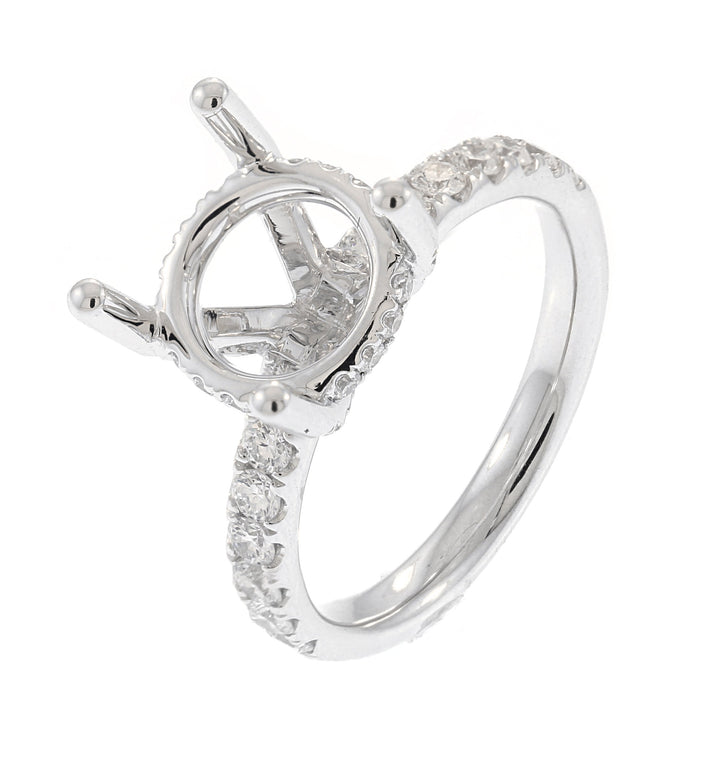 18kt White Gold Diamond Semi Mount