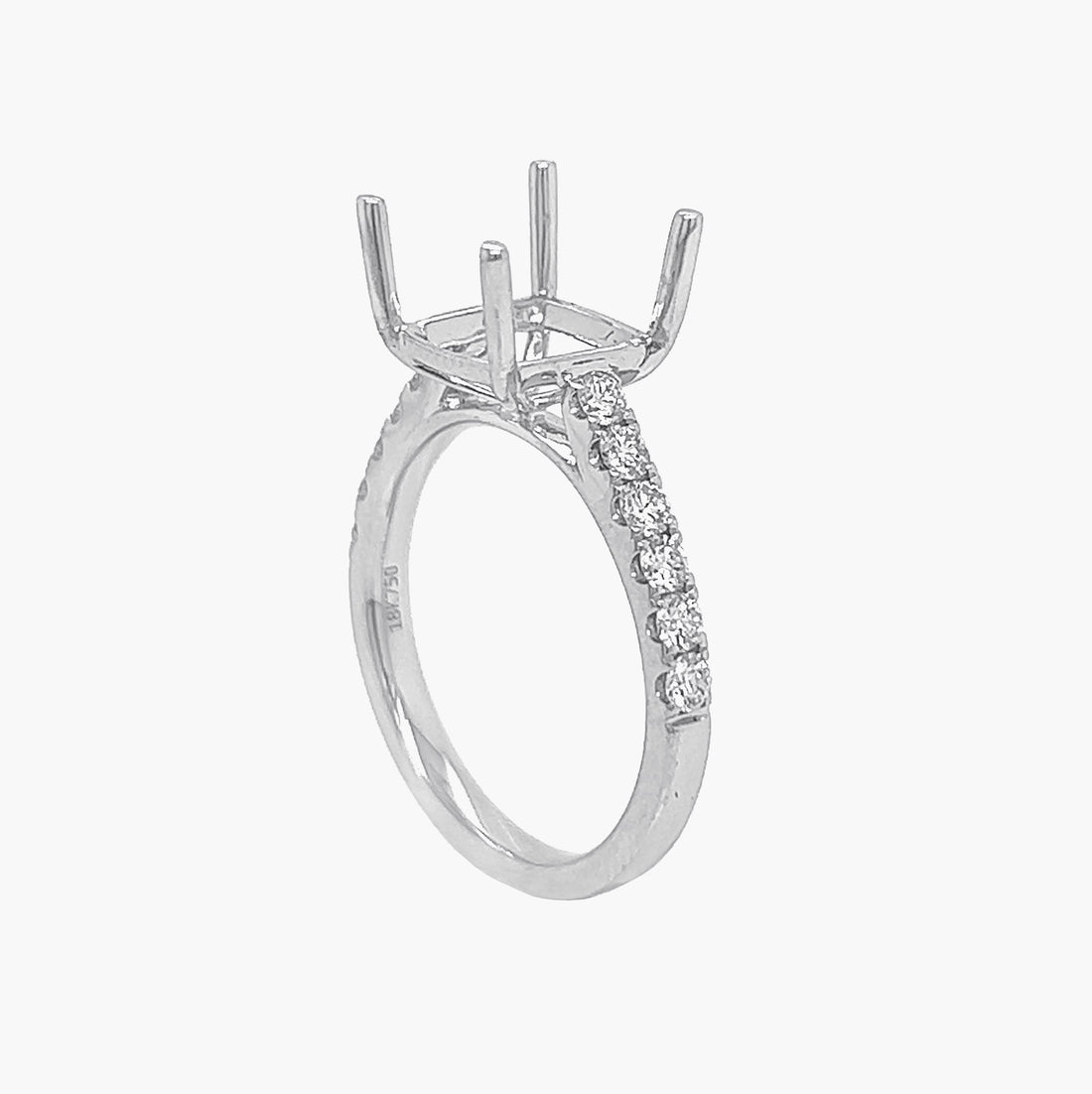 18kt White Gold Diamond Semi Mount