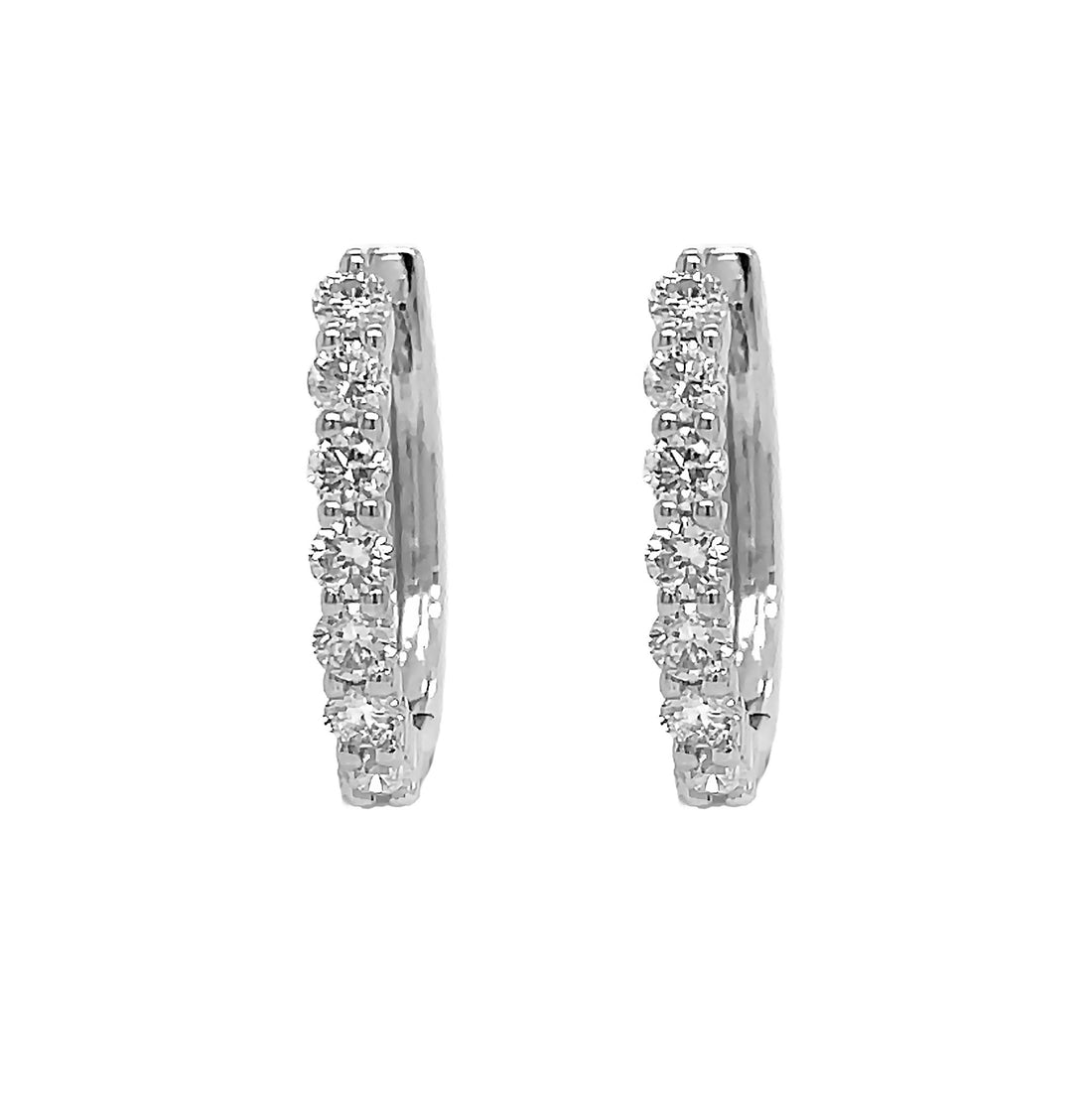 18kt White Gold Diamond Huggie Earrings