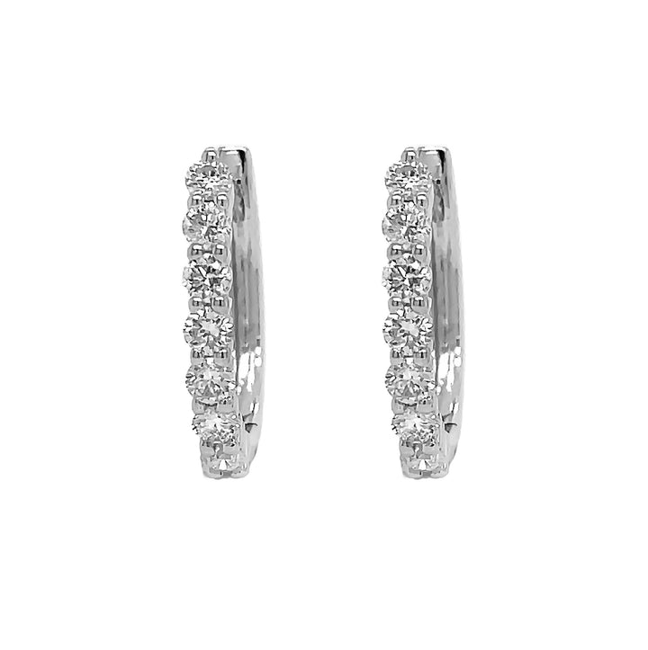18kt White Gold Diamond Huggie Earrings