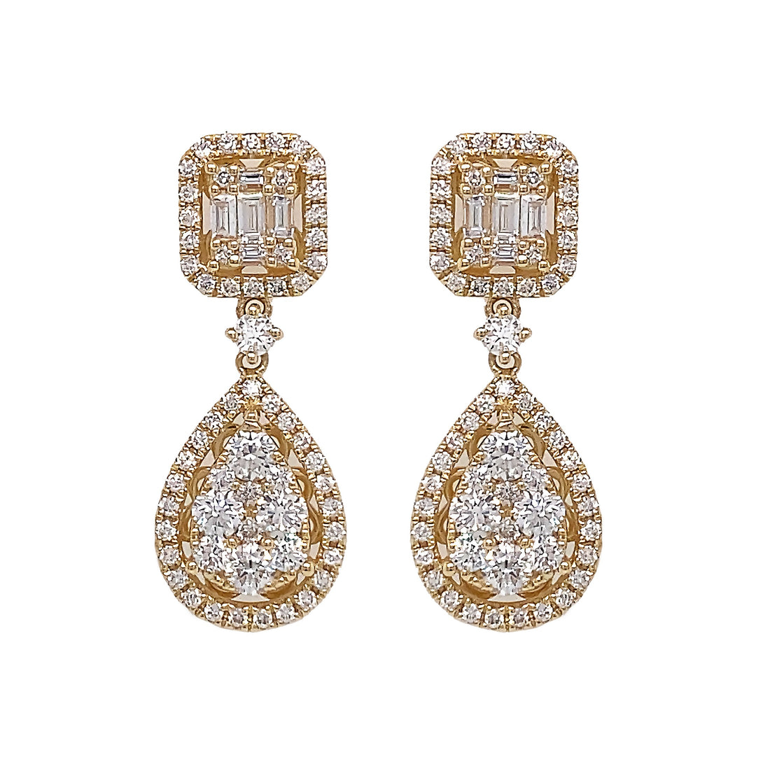18kt Yellow Gold Diamond Earrings