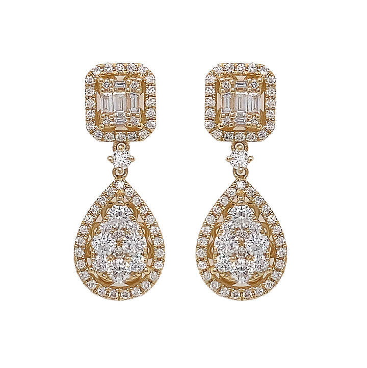 18kt Yellow Gold Diamond Earrings