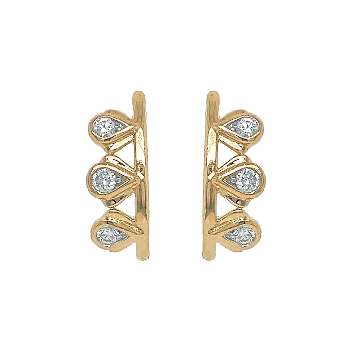 18kt Yellow Gold Diamond Earrings