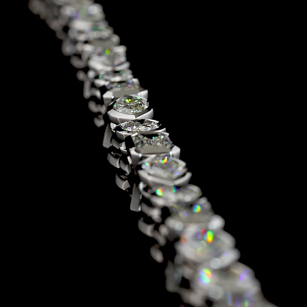18kt White Gold Lab Diamond Tennis Necklace