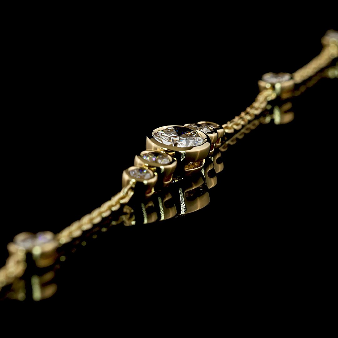 14kt Yellow Gold Lab Diamond Bracelet
