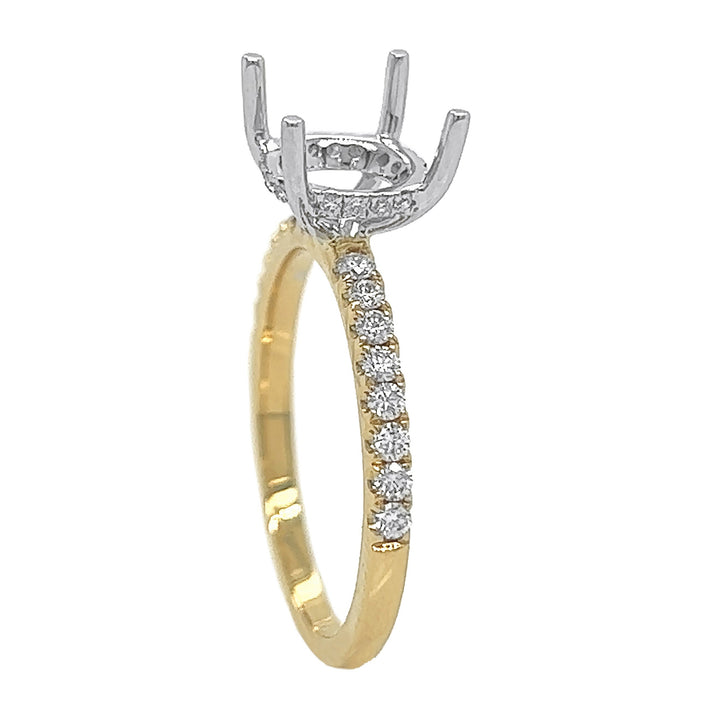 18kt Yellow And White Gold Diamond Semi Mount