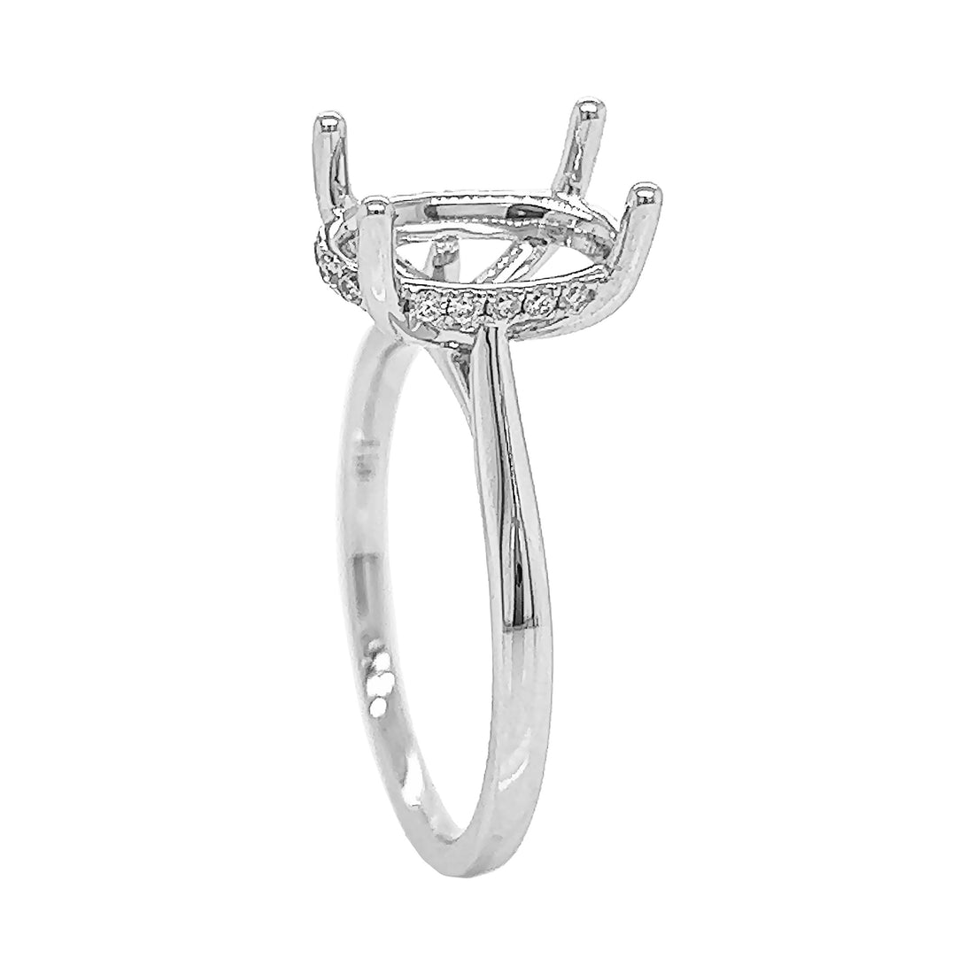 18kt White Gold Diamond Semi Mount