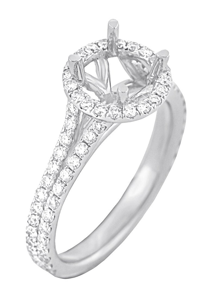 18kt White Gold Diamond Halo Semi Mount