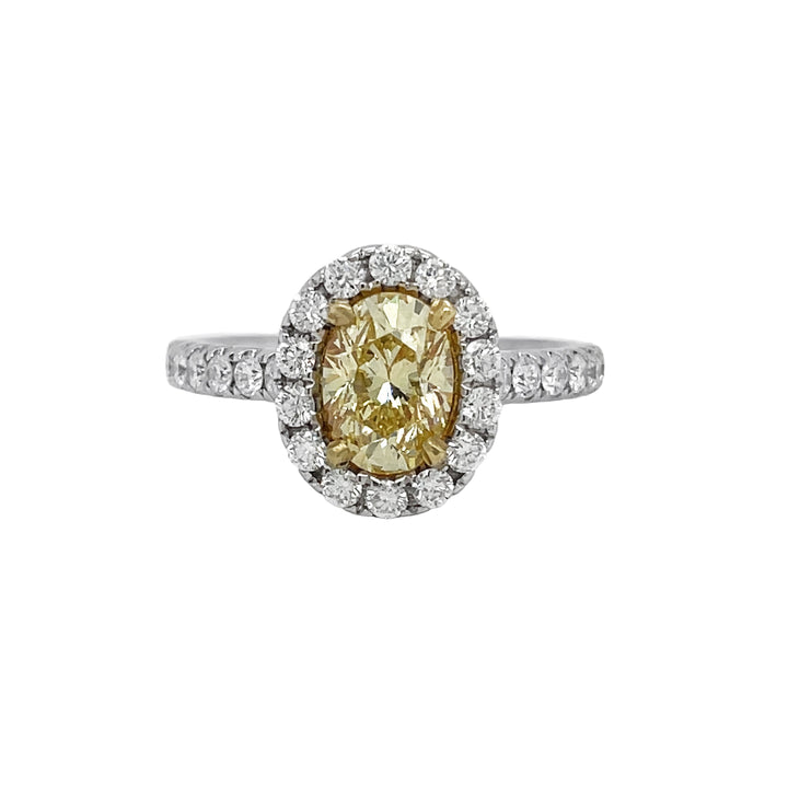 18kt White Gold Yellow Diamond Ring