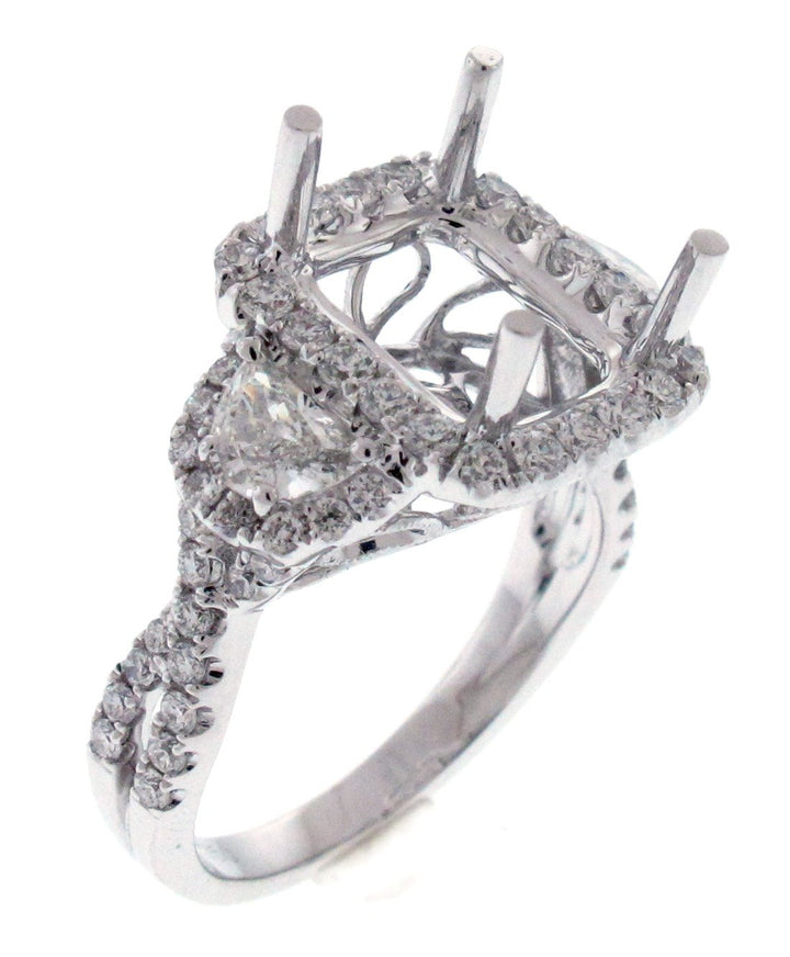 18kt White Gold Diamond Semi Mount