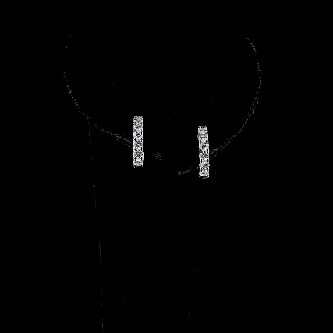 14kt White Gold Lab Diamond Huggie Earring