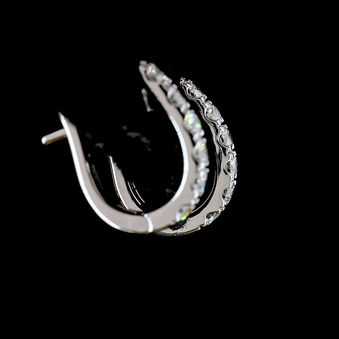 14kt White Gold Lab Diamond Huggie Earring