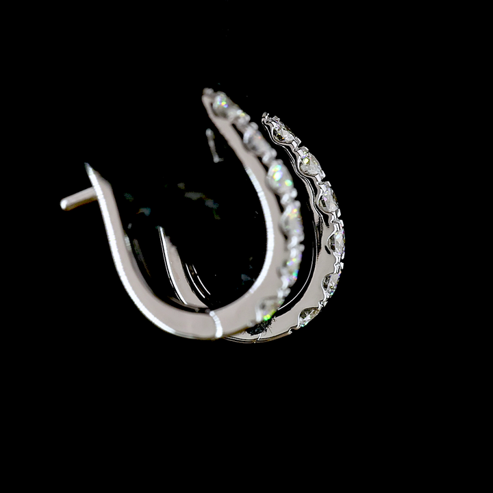 14kt White Gold Lab Diamond Huggie Earring