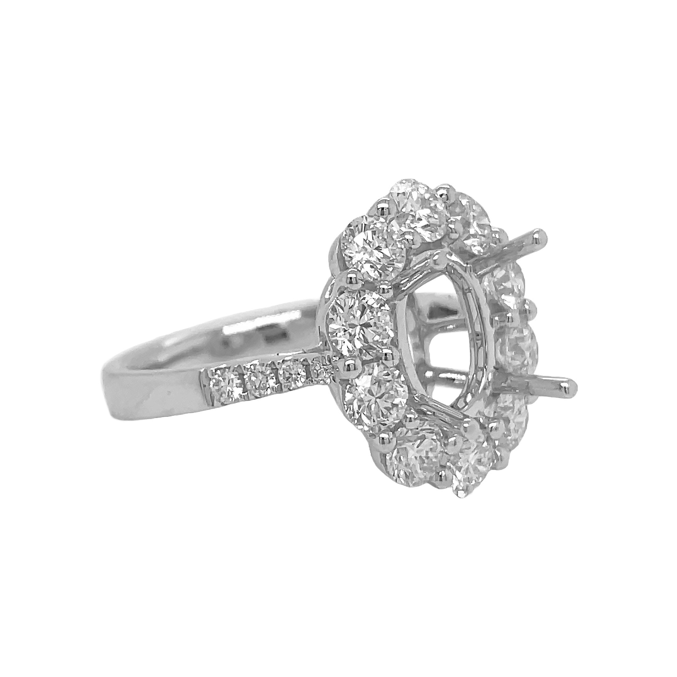18kt White Gold Diamond Semi-mount