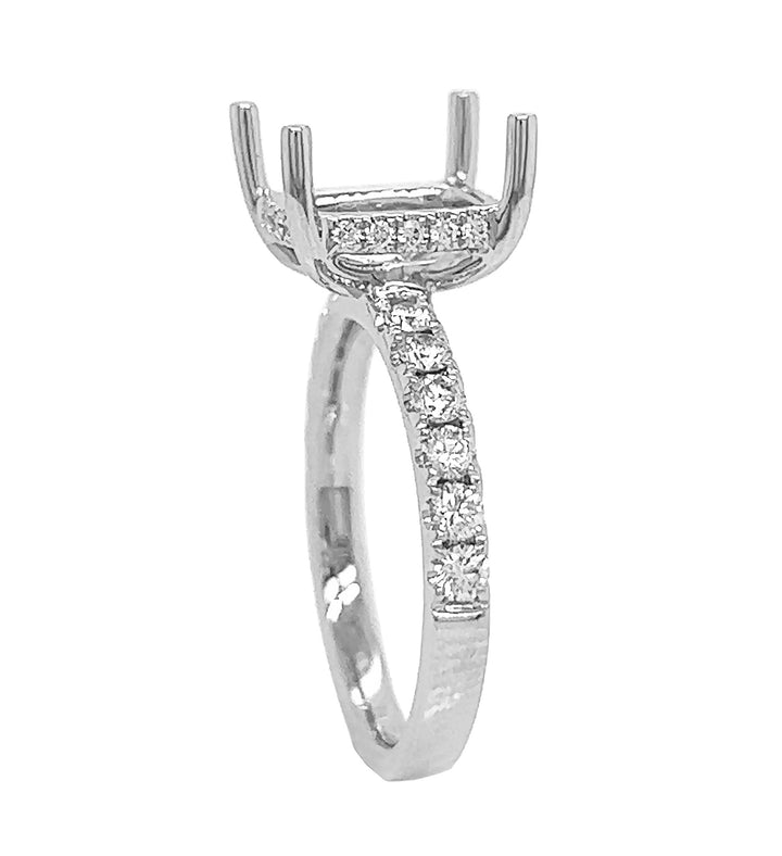 18kt White Gold Diamond Semi-mount