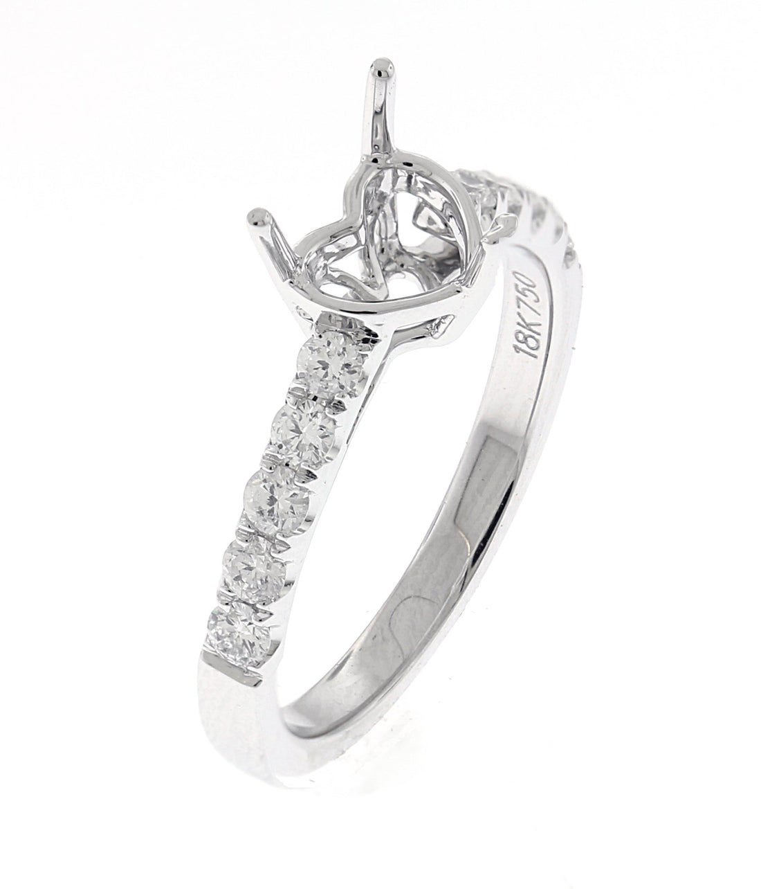 18kt White Gold Diamond Semi Mount
