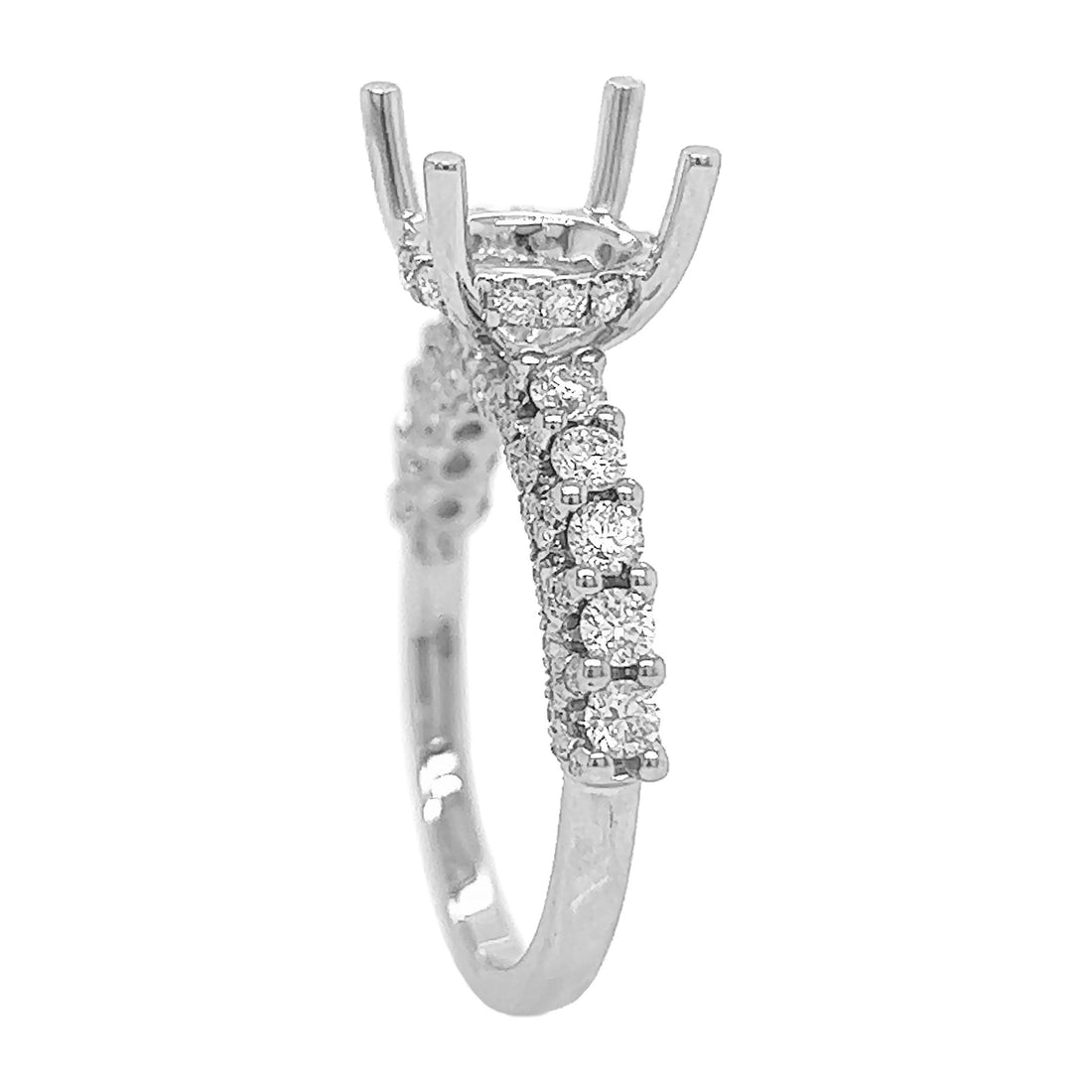 18kt White Gold Diamond Semi Mount