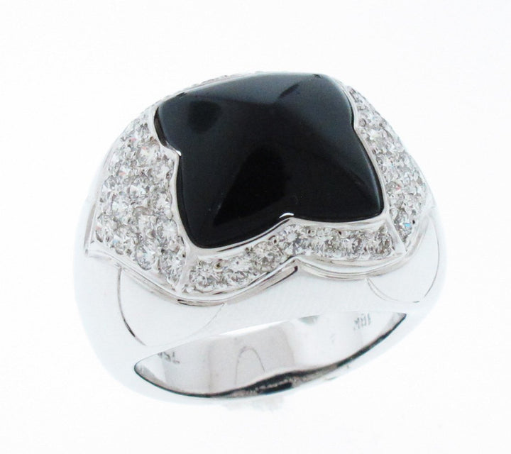 18kt White Gold Onyx Ring