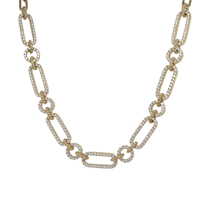 18kt Yellow Gold Diamond Link Necklace