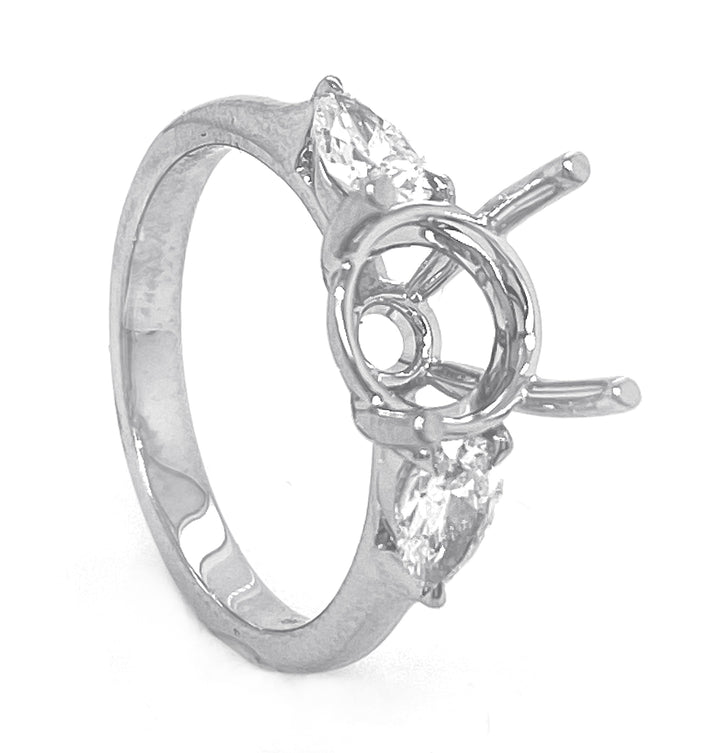 18kt White Gold Diamond Semi Mount