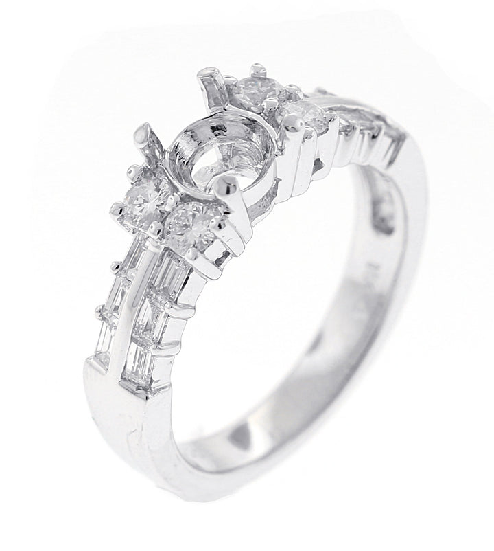18kt White Gold Diamond Semi Mount