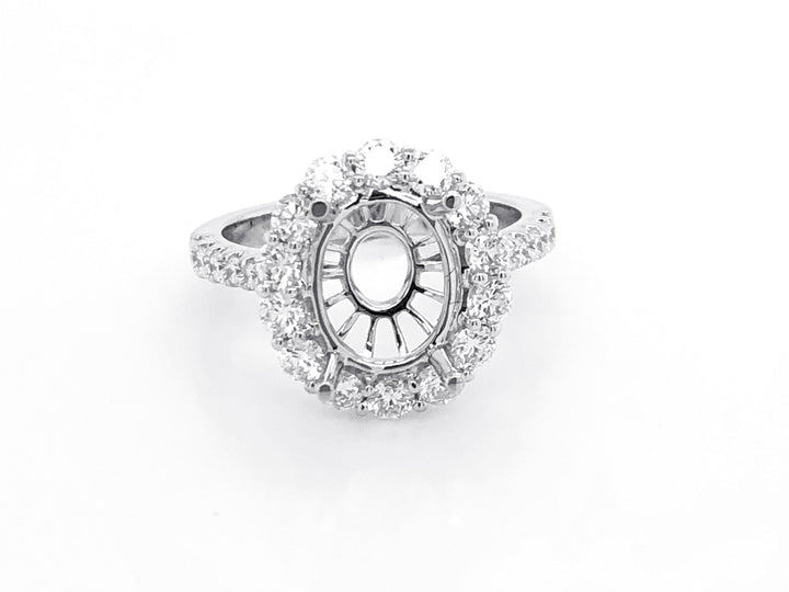 18kt White Gold Diamond Halo Semi Mount