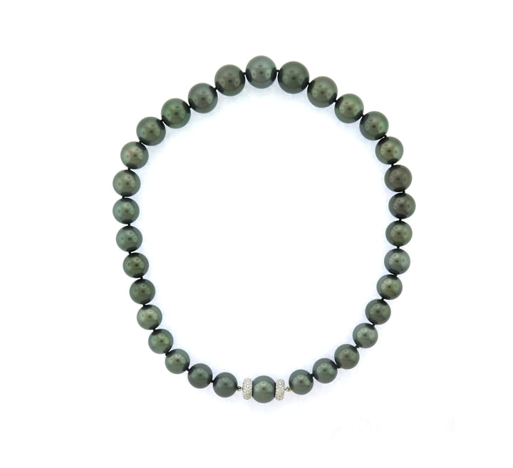 18kt White Gold Diamond and Pearl Necklace
