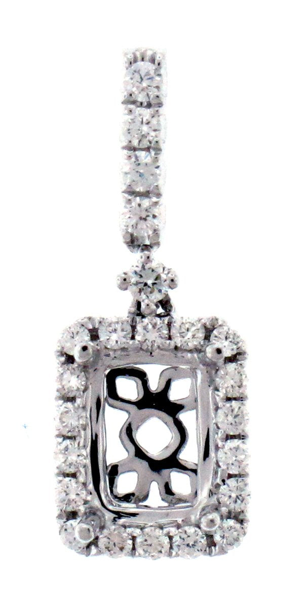 18kt White Gold Diamond Halo Pendant Mounting