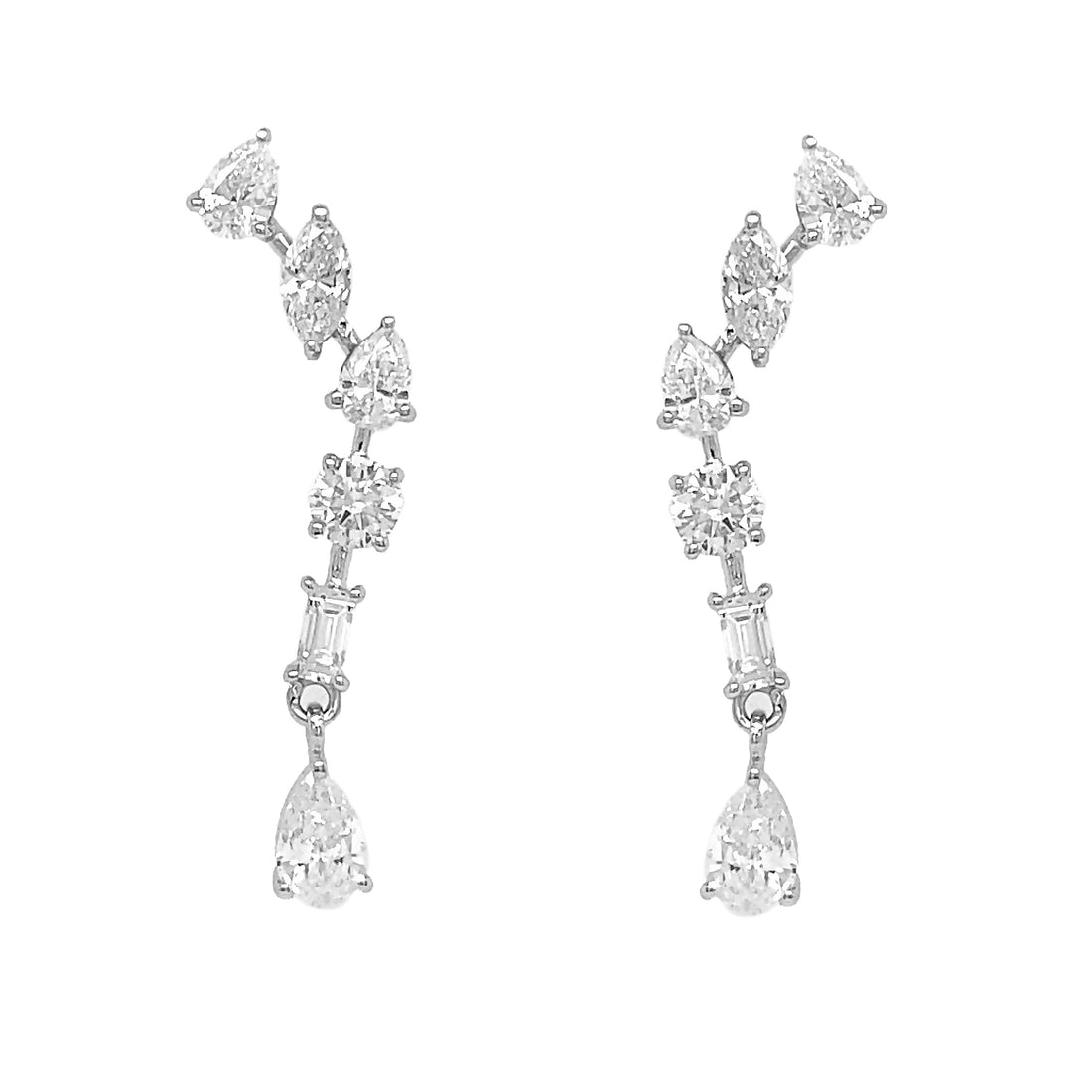 18kt White Gold Diamond Earrings