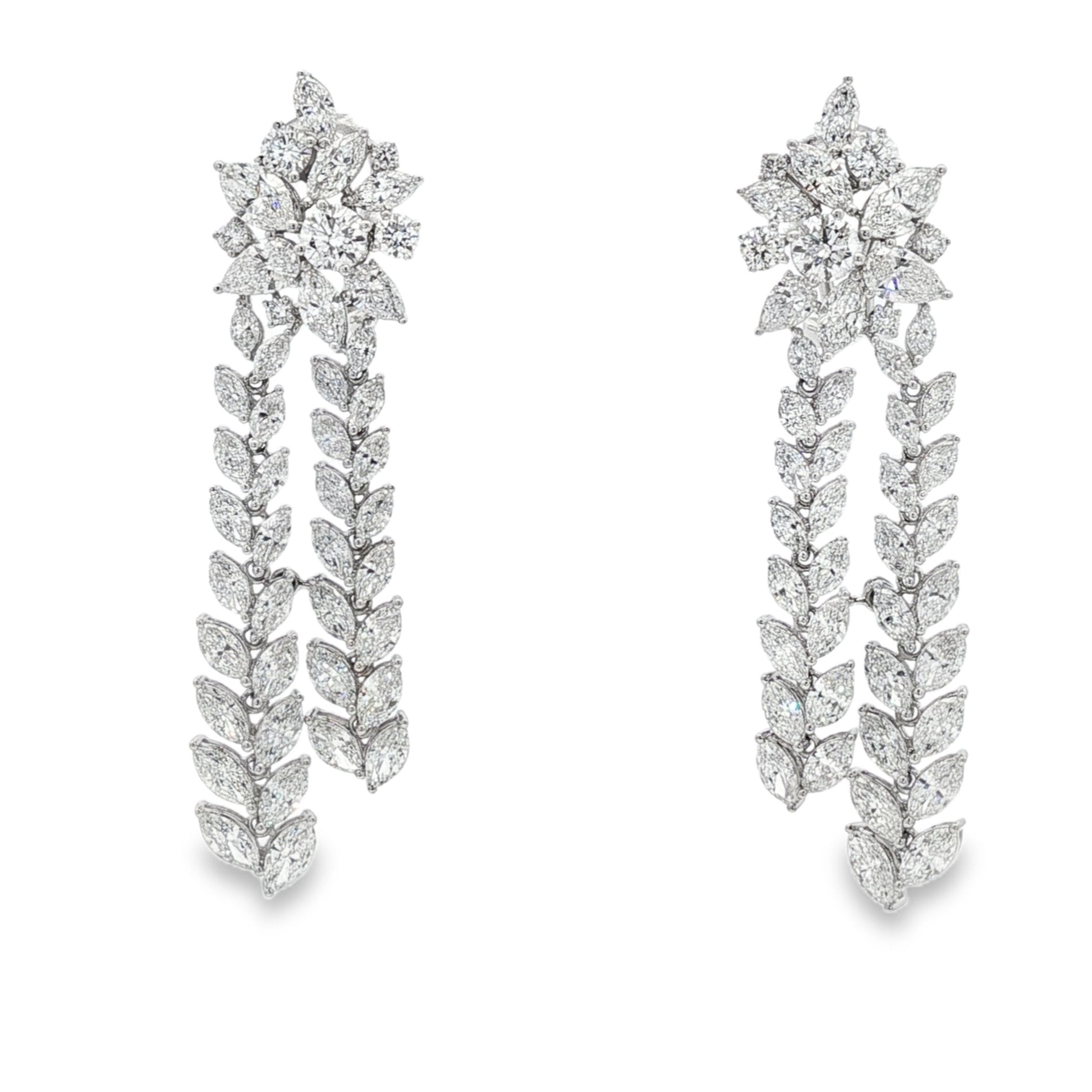 14kt White Gold Lab Diamond Dangling Earrings