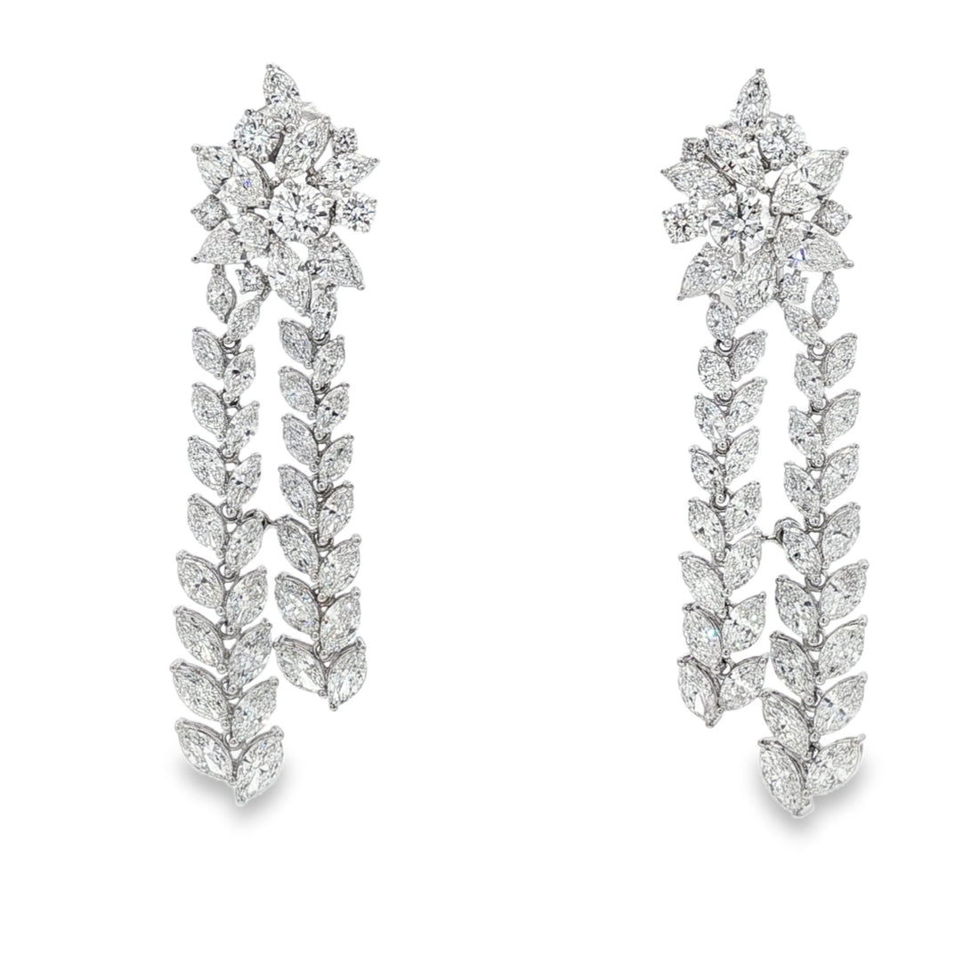 14kt White Gold Lab Diamond Dangling Earrings