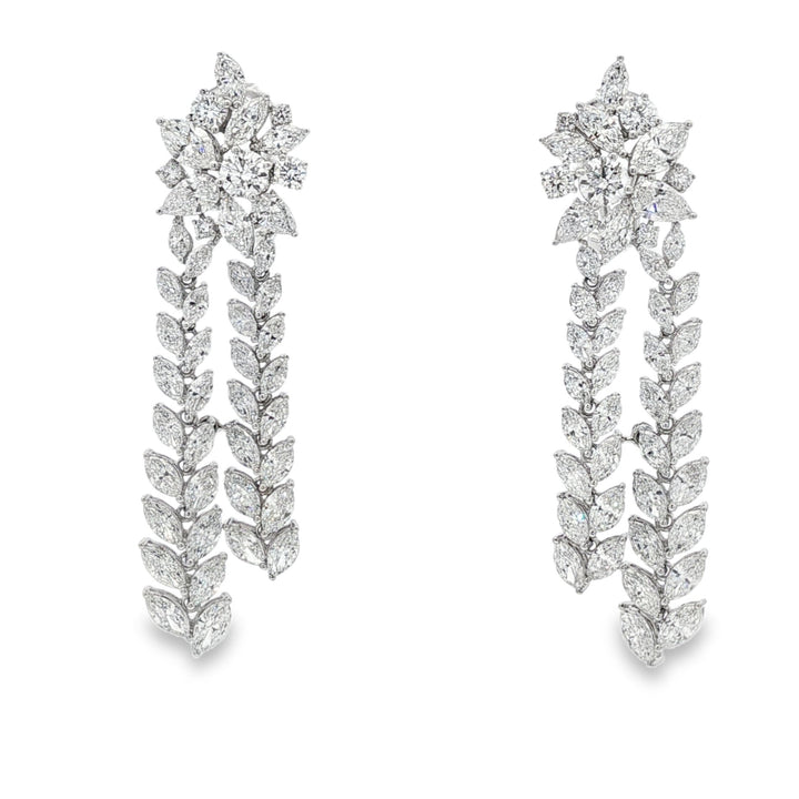 14kt White Gold Lab Diamond Dangling Earrings
