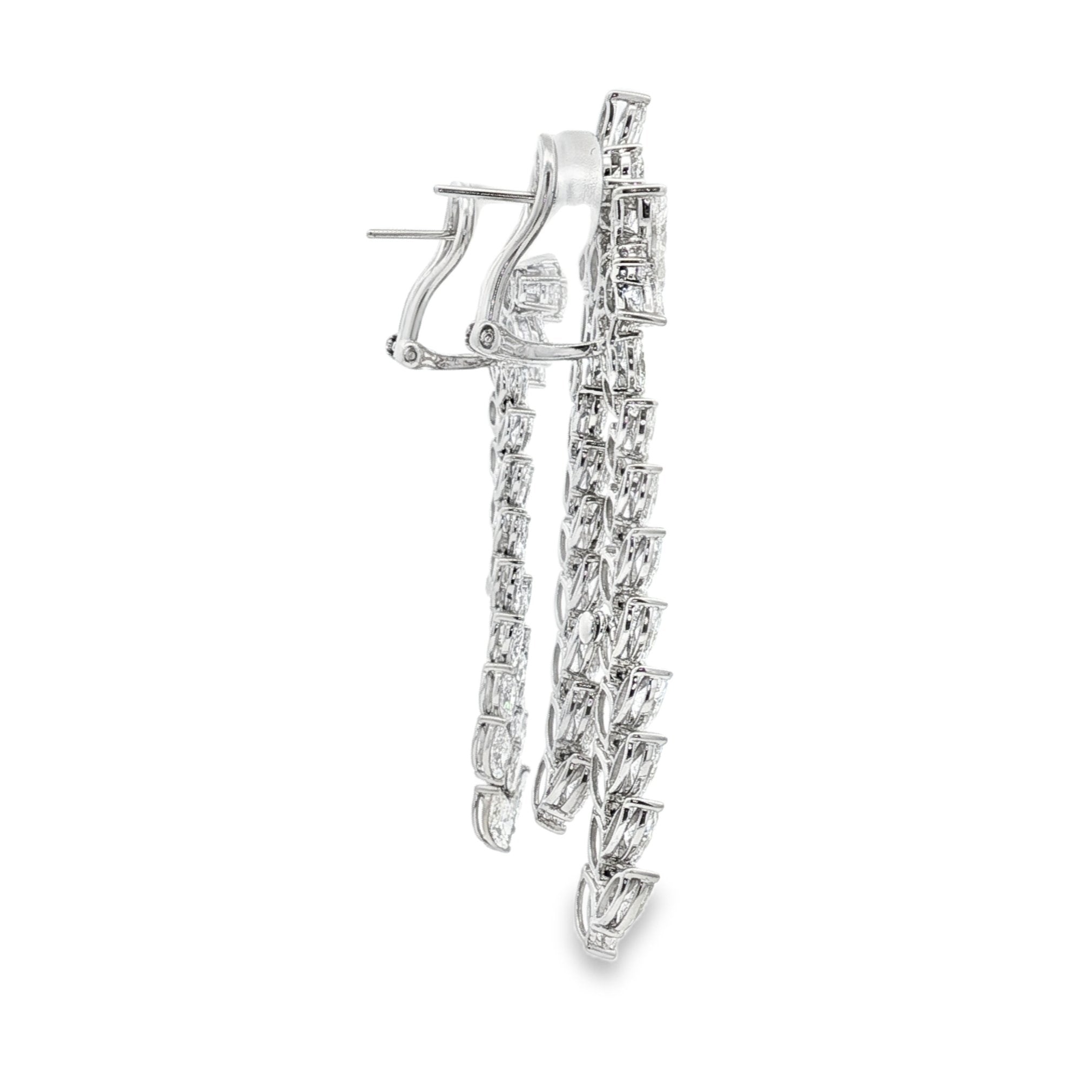 14kt White Gold Lab Diamond Dangling Earrings