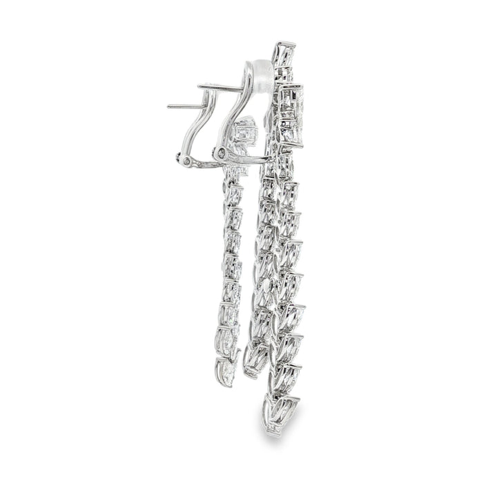 14kt White Gold Lab Diamond Dangling Earrings