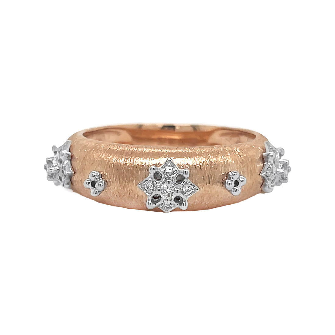 18kt Rose and White Gold Diamond Ring