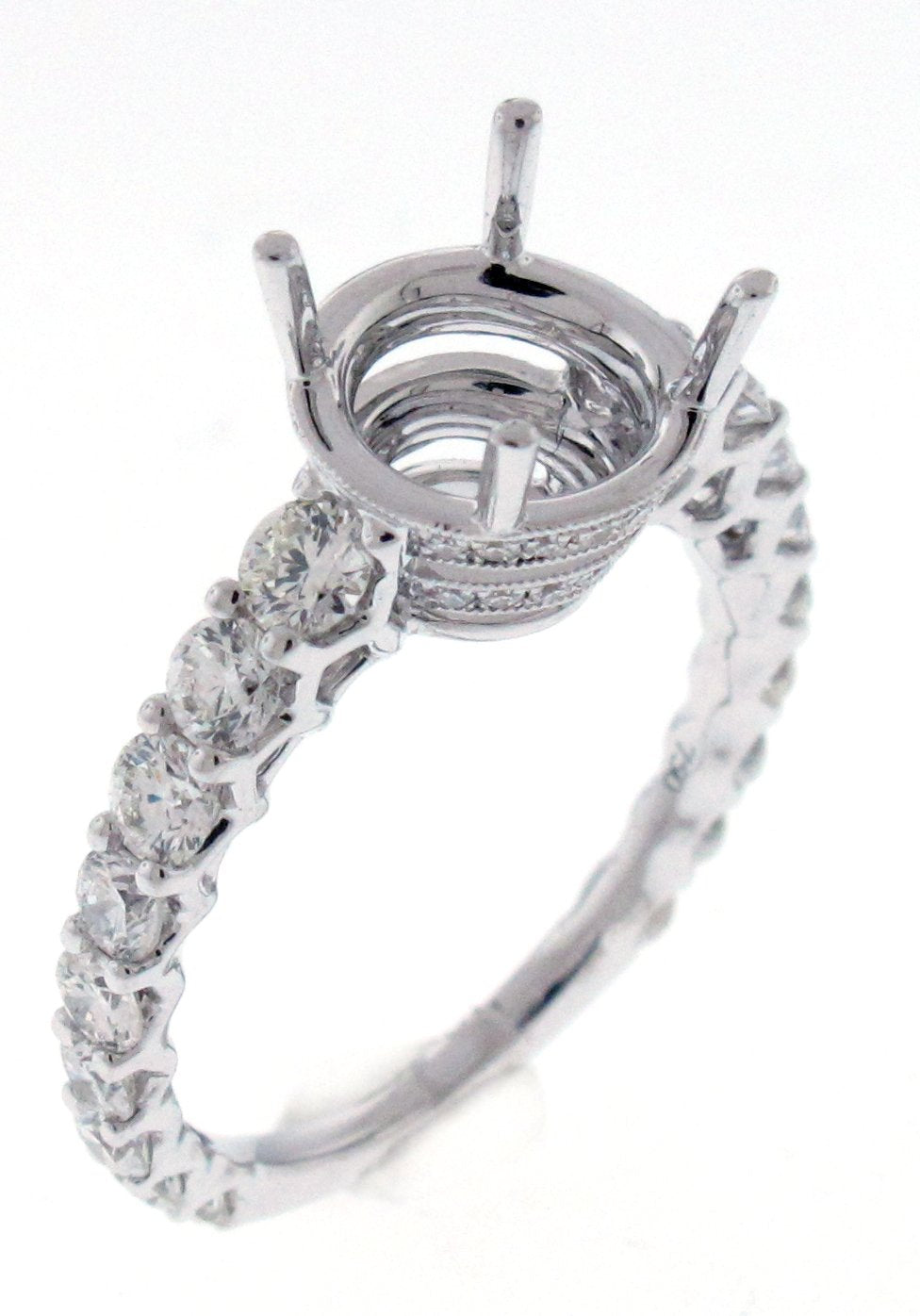 18kt White Gold Diamond Semi Mount