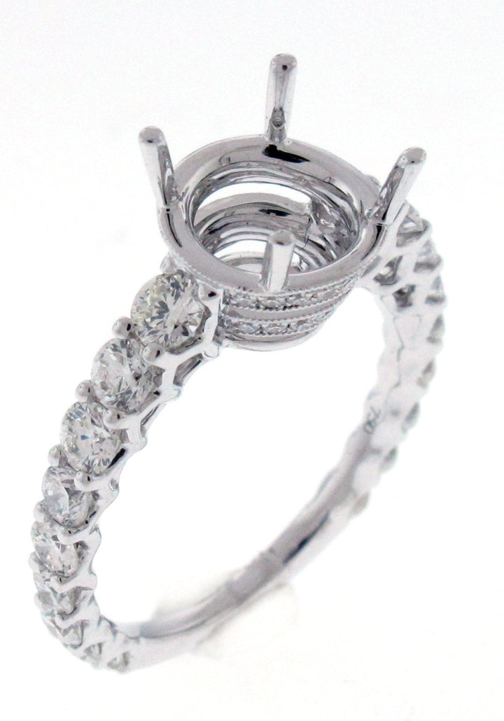 18kt White Gold Diamond Semi Mount