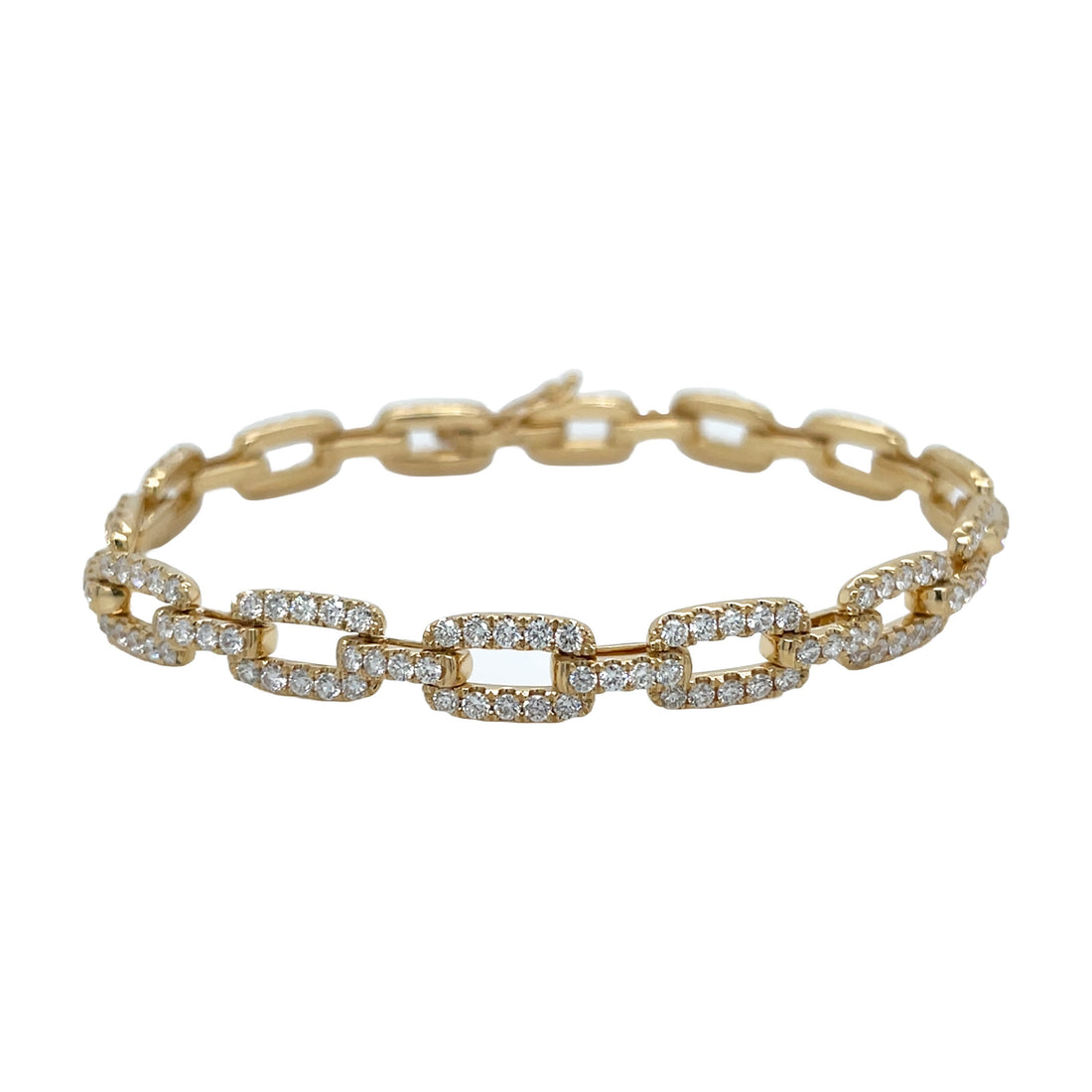 18kt Yellow Gold Diamond Link Bracelet