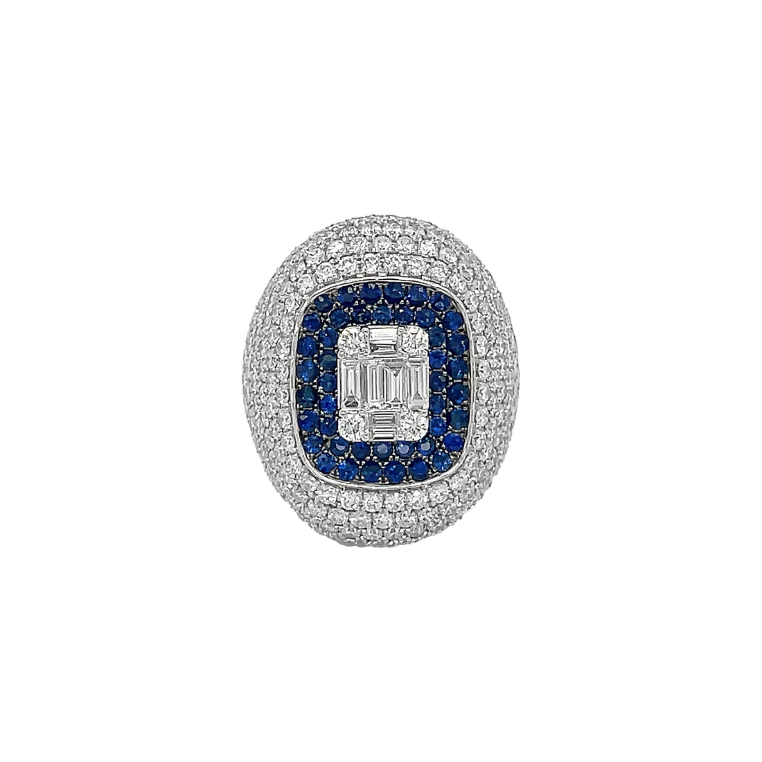 18kt White Gold Diamond and Sapphire Ring