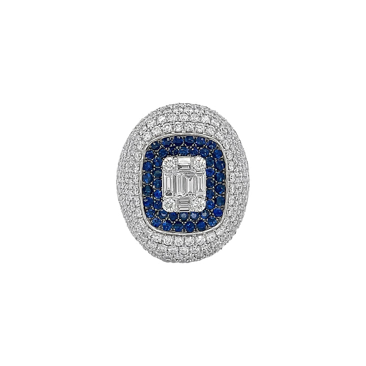 18kt White Gold Diamond and Sapphire Ring